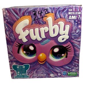 Furby Interactive Toy Accessories & Light-Up Ears Purple & Blue Open Box FRENCH